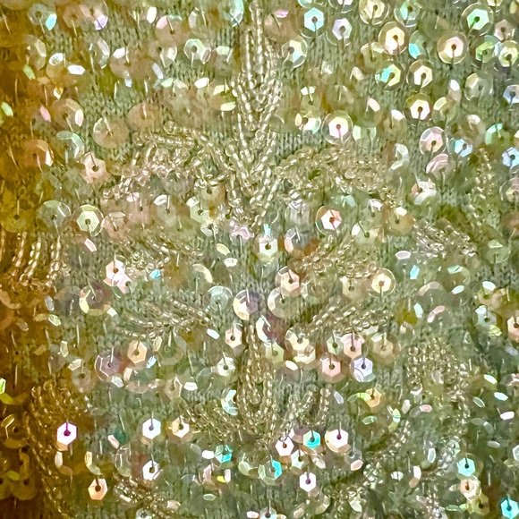 Vintage 1960’s blue sequin/beaded shell top - Picture 7 of 11